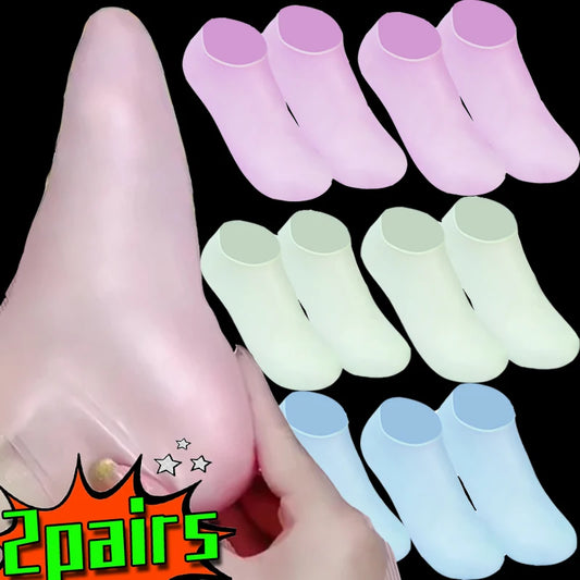 Anti-Cracking Silicone Moisturizing Foot Socks, Breathable - Massage Foot Care - Spa Socks - Dead Skin Removal - Foot Care Exfoliating Gel Sock